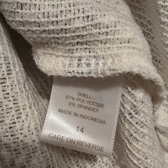 Eva Mendez for NY & Co Cropped Tweed Blouse with Sequin Finish sz 14 - Picture 5 of 5